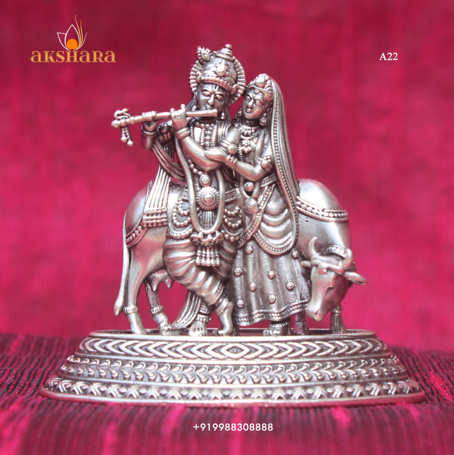 Radha Krishna with Cow 2D Idol