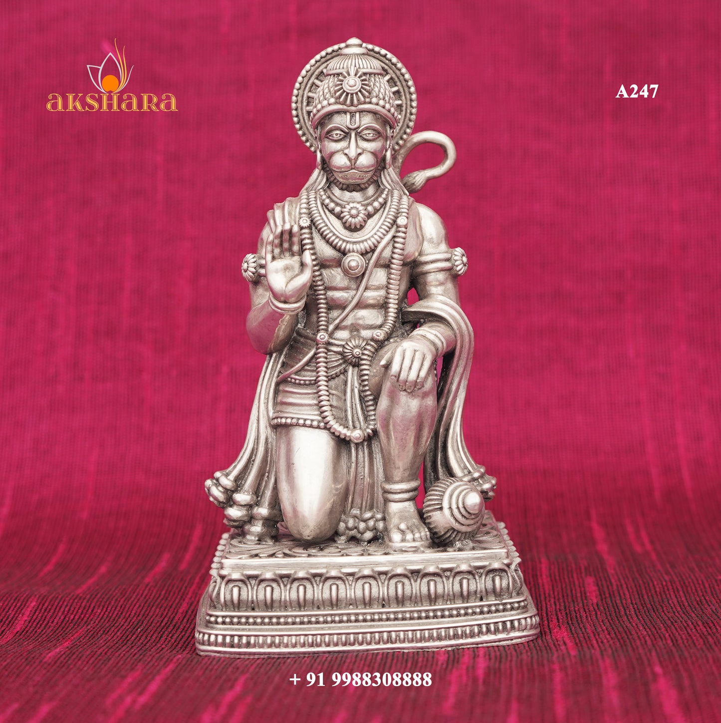 Sitting Hanuman 3D Idol
