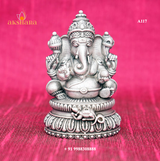 Round Ganesh 3D Idol