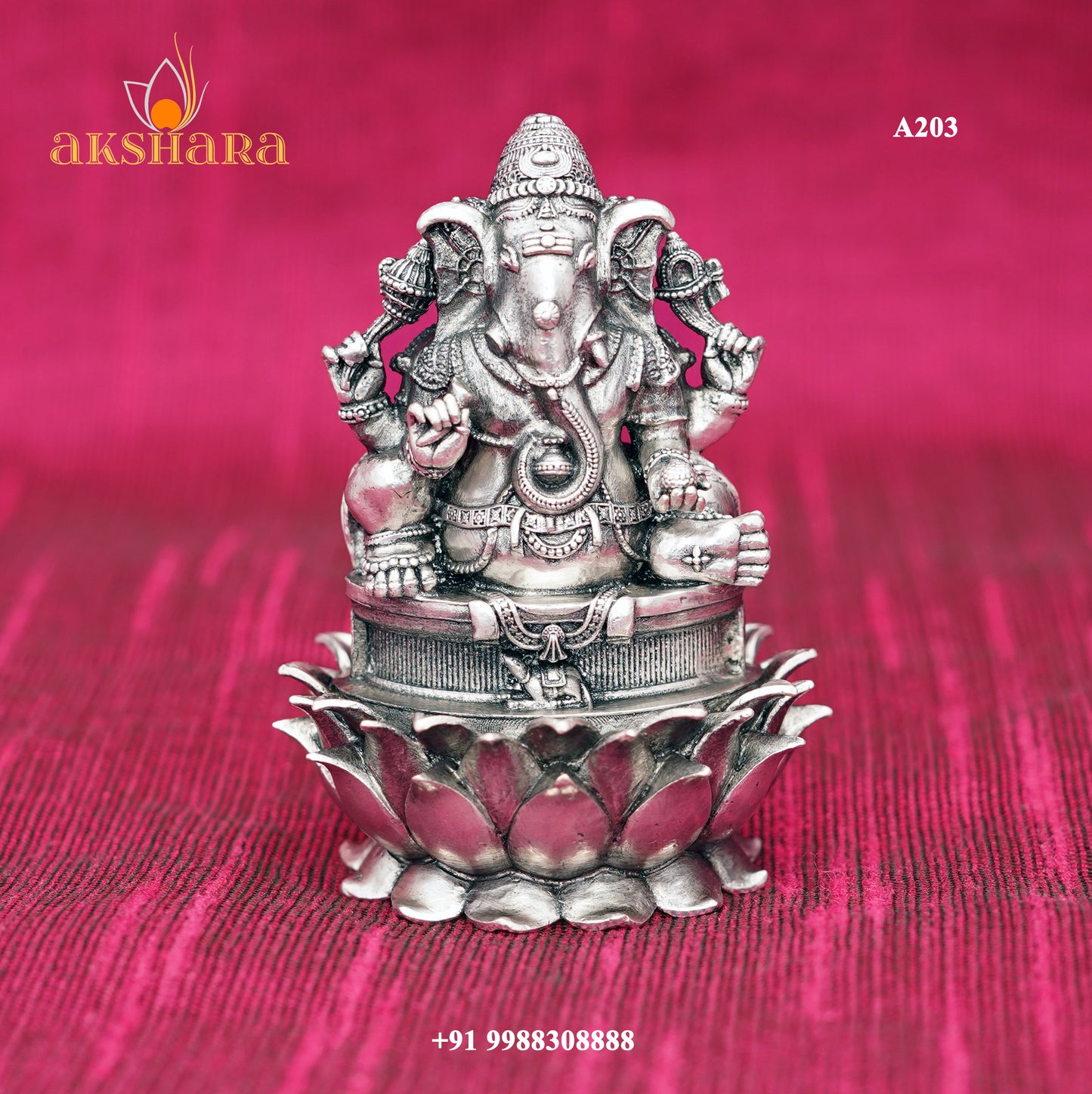 Lotus Ganesh 3D Idol