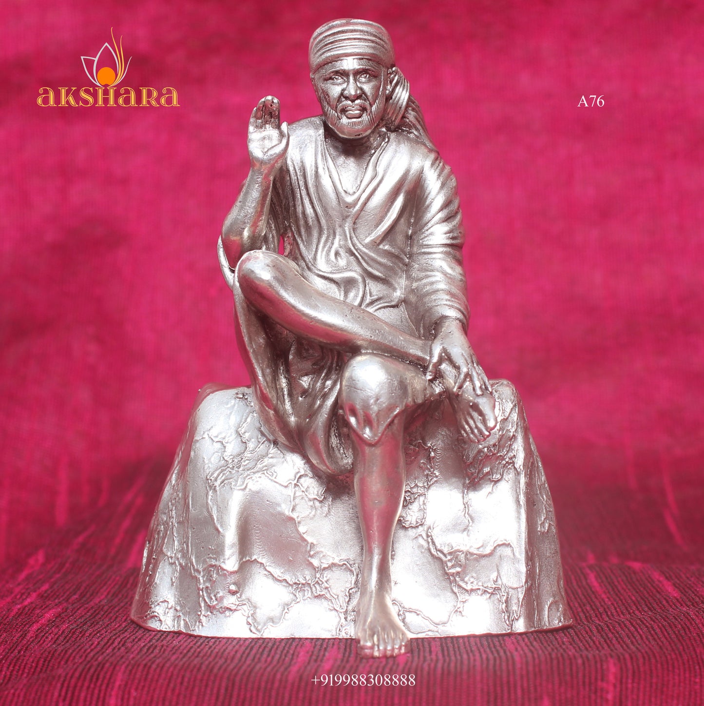 Stone Sitting Sai Baba 3D Idol